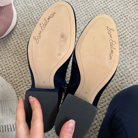 Sam Edelman Taye Blue Velvet Heeled Boots - Picture 5 of 5